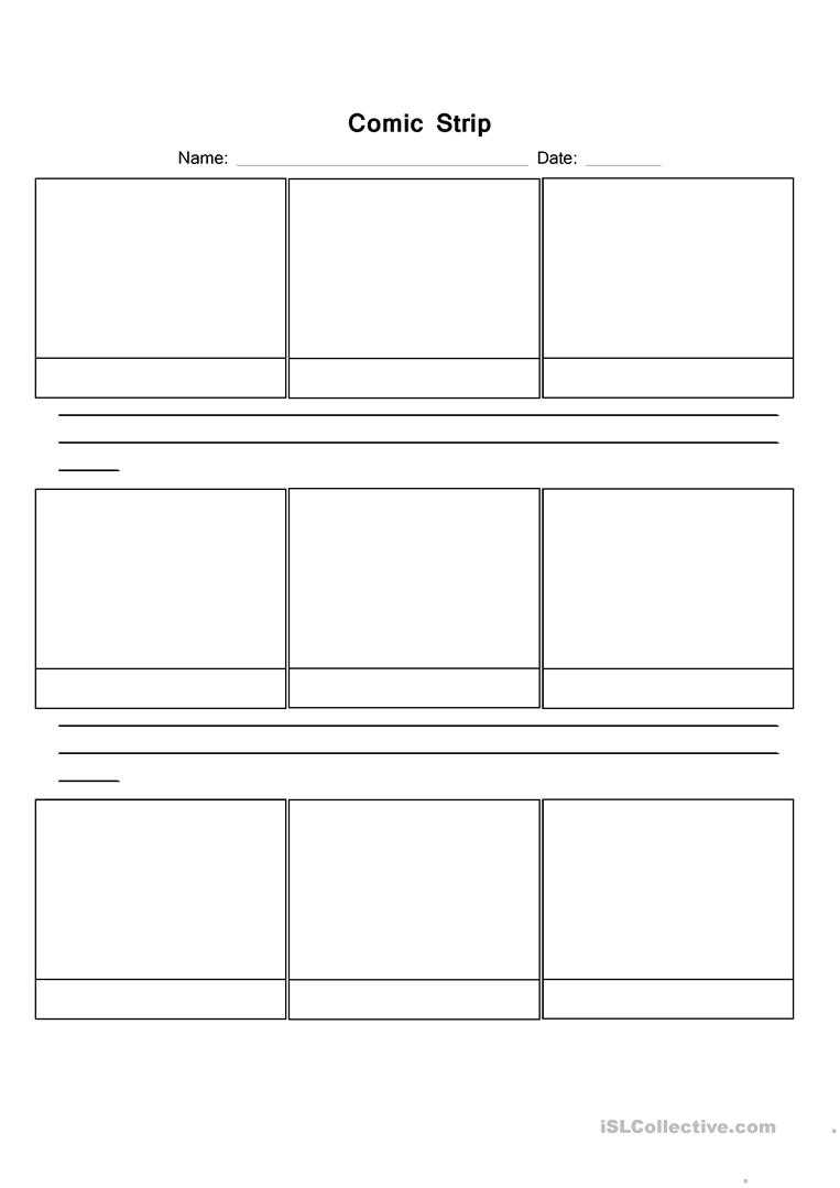 Comic Strip Template – English Esl Worksheets For Distance In Printable Blank Comic Strip Template For Kids