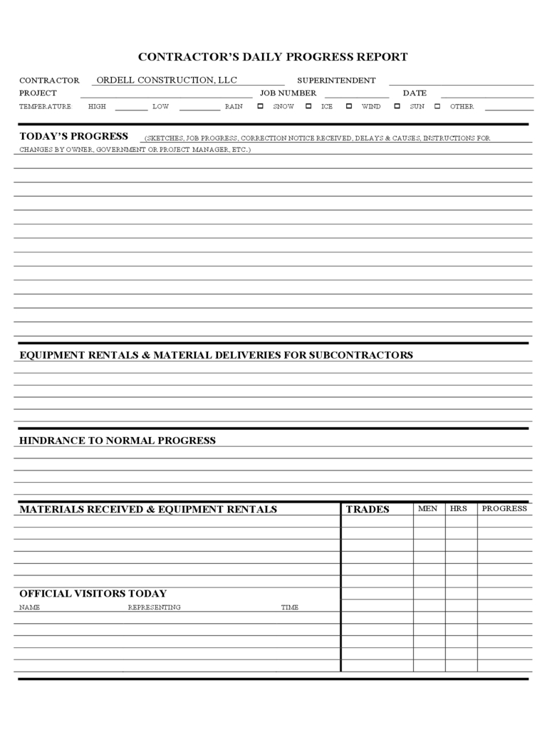 Construction Daily Report Template – 1 Free Templates In Pdf Inside Daily Site Report Template
