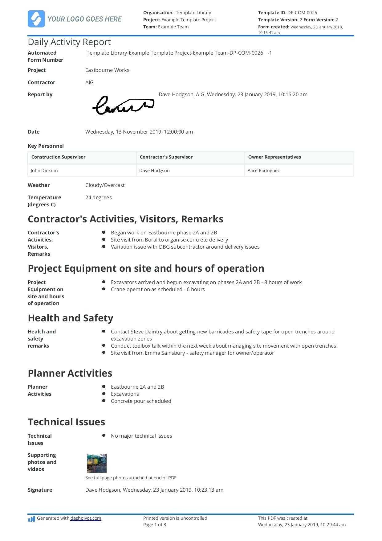 Construction Reports Template – Refat With Free Construction Daily Report Template
