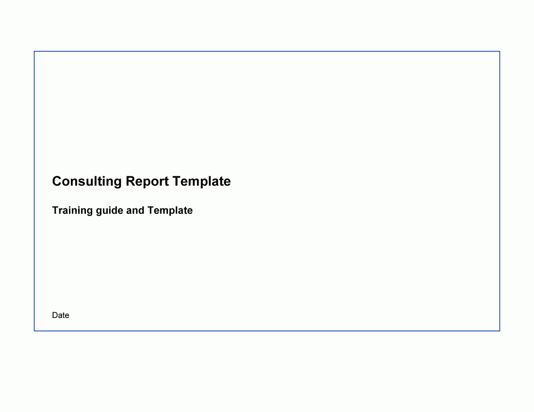 Consulting Report Template I (Powerpoint) In Mckinsey Consulting Report Template