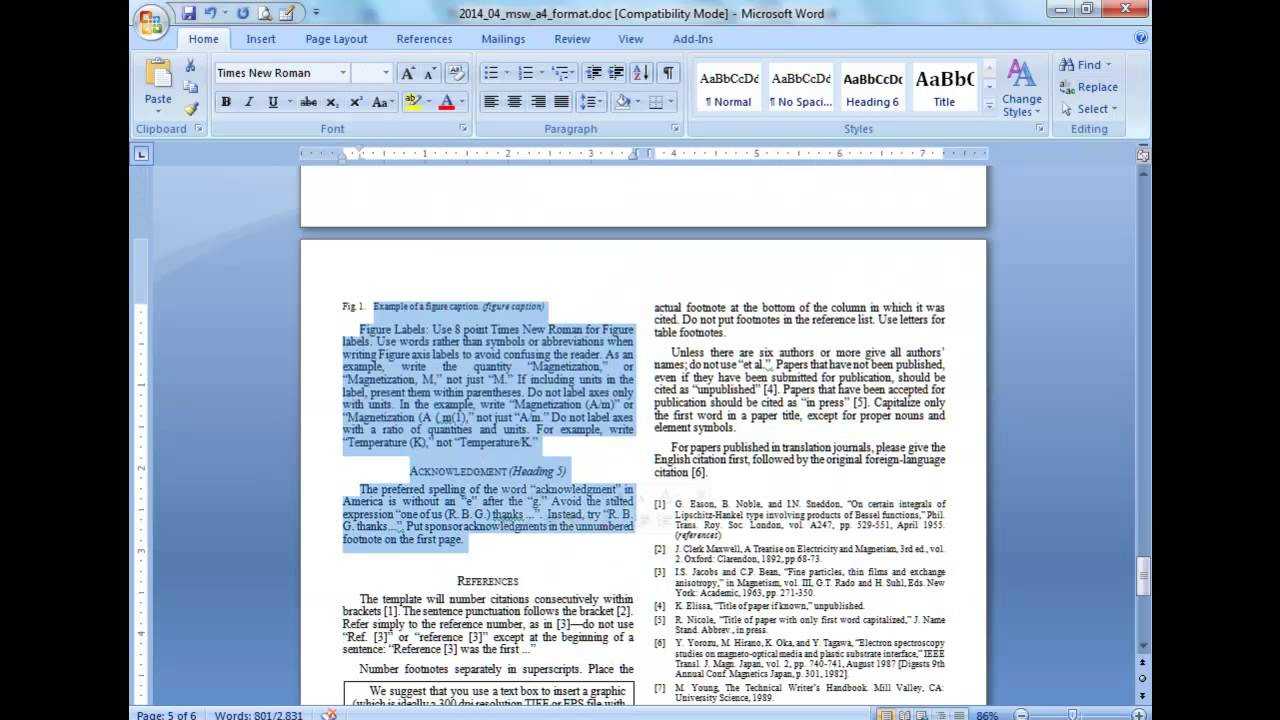 Convert A Paper Into Ieee - Quick Conversion Guide With Regard To Ieee Template Word 2007