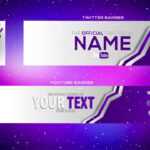 Cool Purple Youtube Banner Template | Banner + Twitter Header And Logo (Psd) Inside Twitter Banner Template Psd