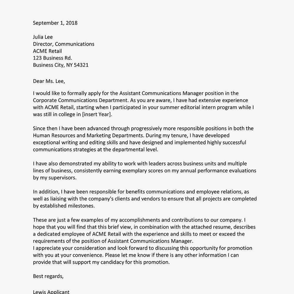 Cover Letters For An Internal Position Or Promotion In Internal Job Posting Template Word