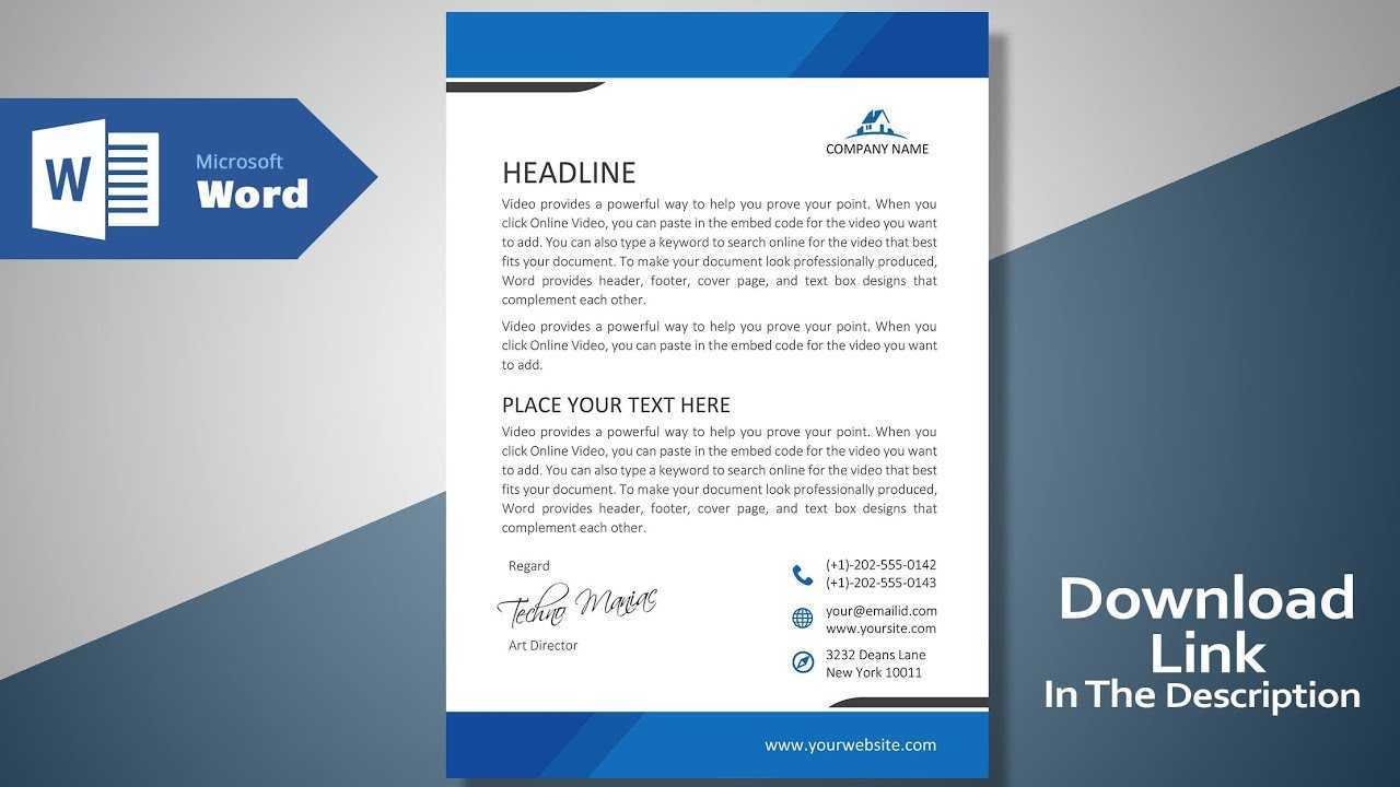 Create A Modern Professional Letterhead | Free Template | Ms Word  Letterhead Tutorial Version 2.0 Pertaining To Headed Letter Template Word