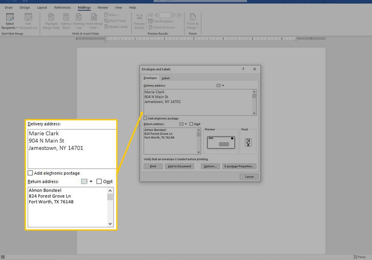 Create And Customize Envelopes In Microsoft Word Within Word 2013 Envelope Template