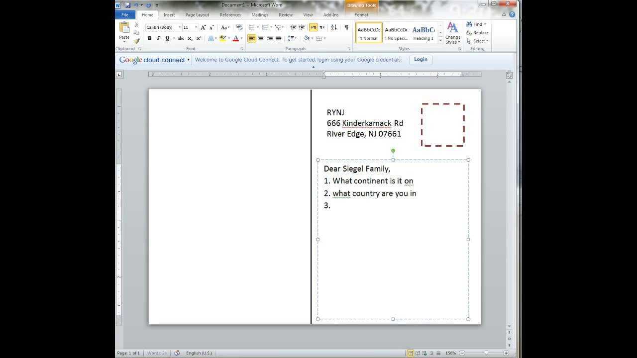 Creating A Postcard In Word Inside Postcard Size Template Word