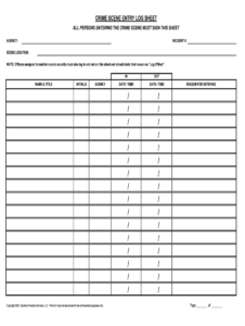 Crime Scene Log Template - Fill Online, Printable, Fillable with regard to Crime Scene Report Template