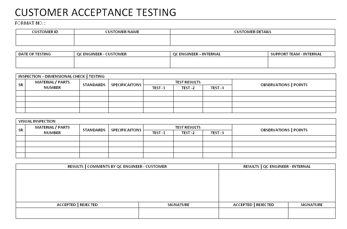Customer Acceptance Testing – With User Acceptance Testing Feedback Report Template