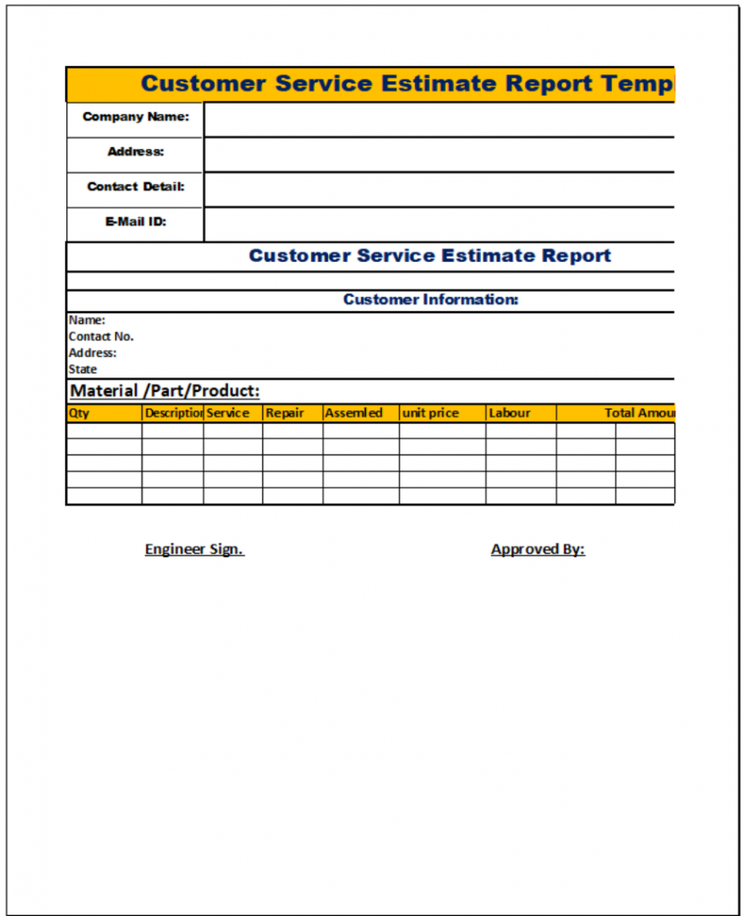 Customer Service Report Template – Free Report Templates For Customer Contact Report Template