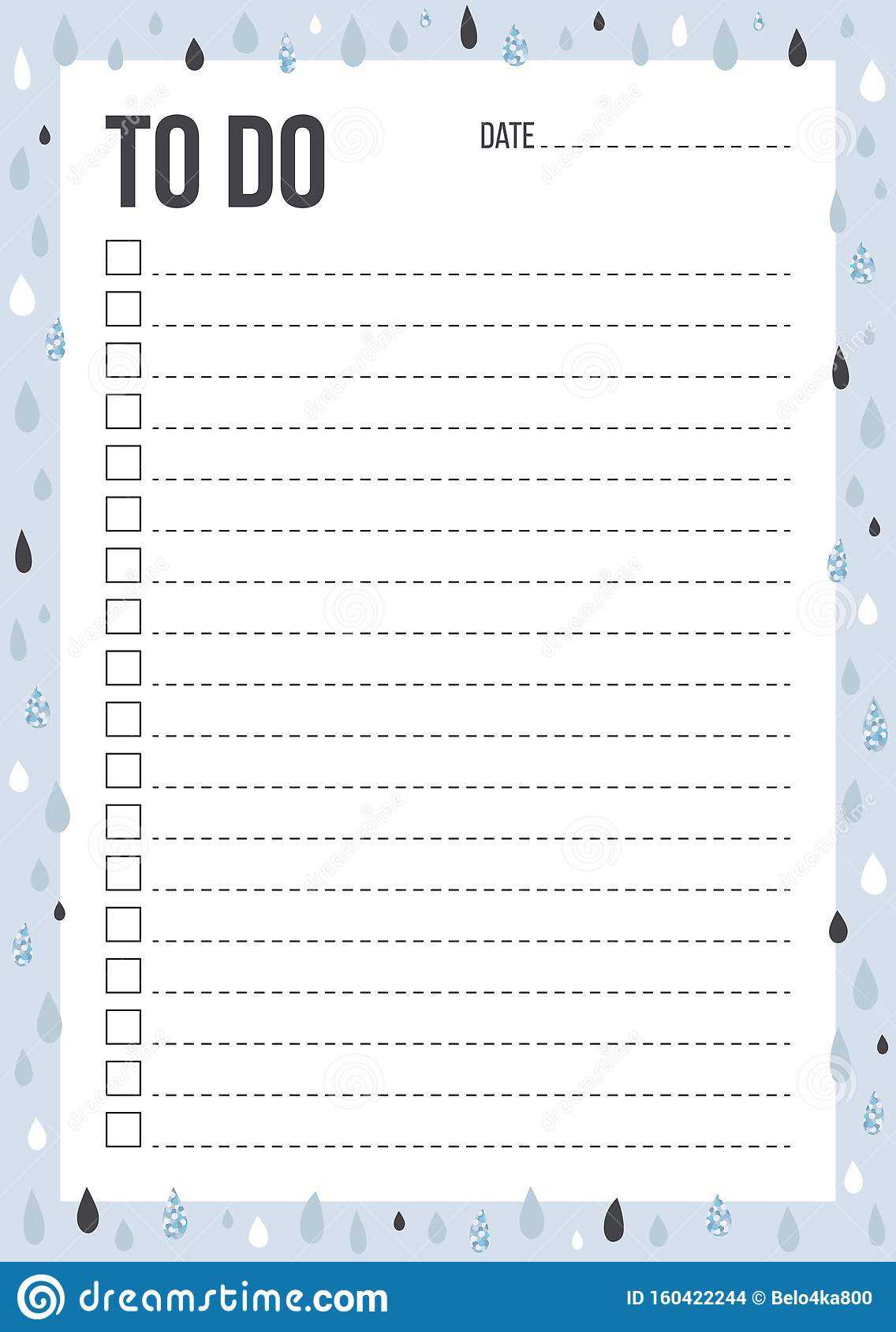 Cute To Do List Template With Check And Place For Thing And In Blank To Do List Template