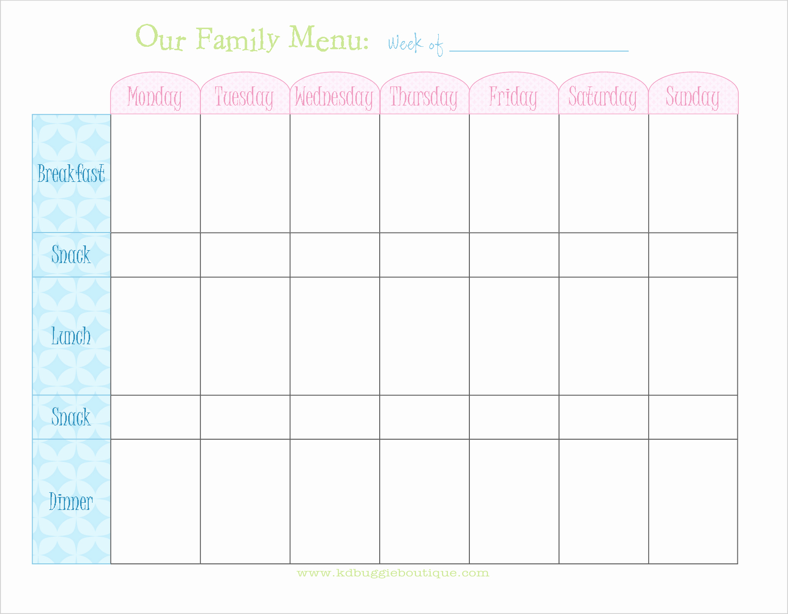 Cute Weekly Meal Planner Template – Karan.ald2014 In Meal Plan Template Word