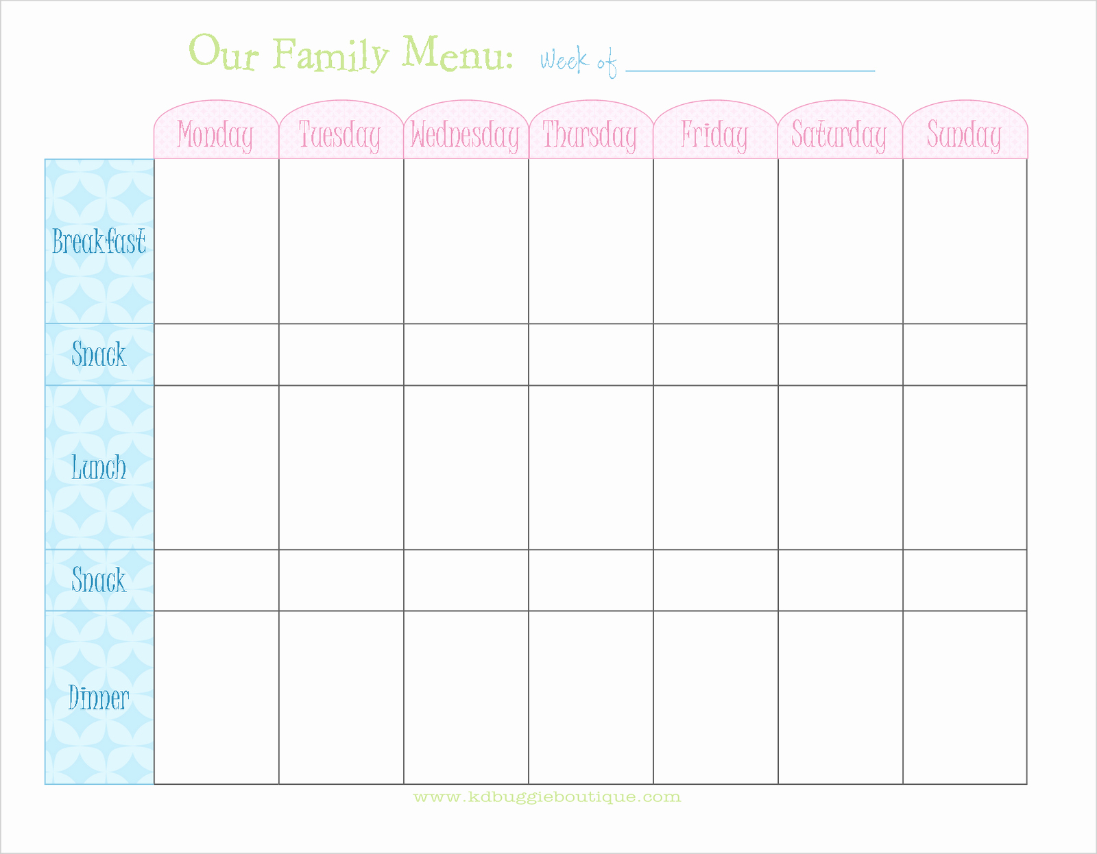 Cute Weekly Meal Planner Template – Karan.ald2014 Regarding Weekly Meal Planner Template Word
