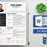 Cv Template Resume Design In Ms Word Free Download Regarding Free Downloadable Resume Templates For Word
