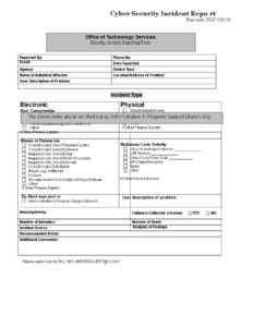Cyber Security Incident Report Template | Templates At in Computer Incident Report Template