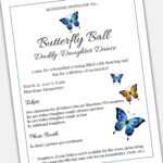 Daddy Daughter Dance Flyer Butterfly Ball Themed Word And Pages Flier And  Ticket Template Set For Pta, Pto Regarding Dance Flyer Template Word