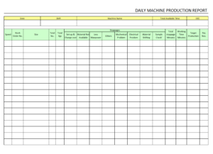 Daily Machine Production Report - in Machine Breakdown Report Template