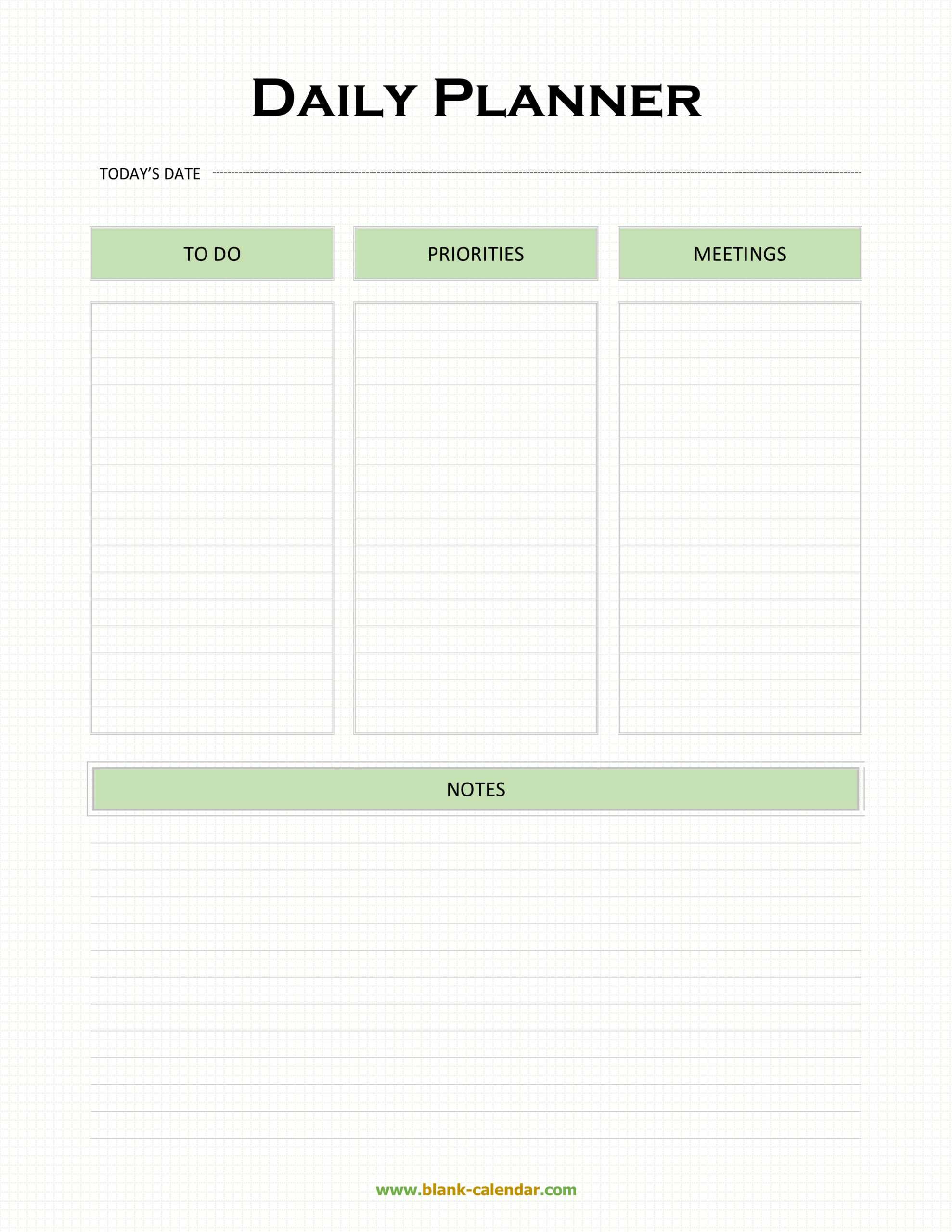 Daily Planner Templates (Word, Excel, Pdf) With Printable Blank Daily Schedule Template