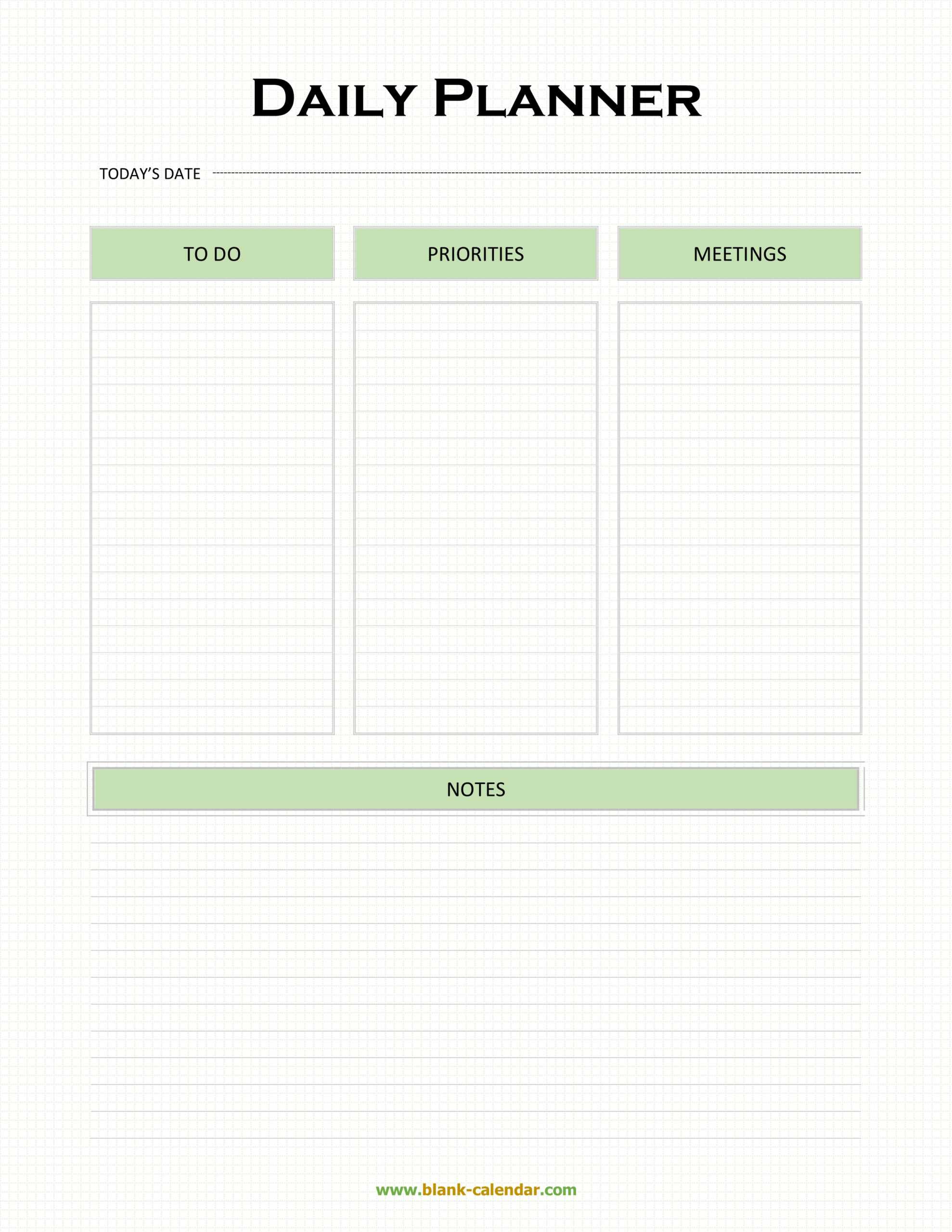 Daily Planner Templates (Word, Excel, Pdf) With Printable Blank Daily Schedule Template