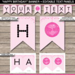 Dance Party Banner Template – Pink Inside Diy Birthday Banner Template