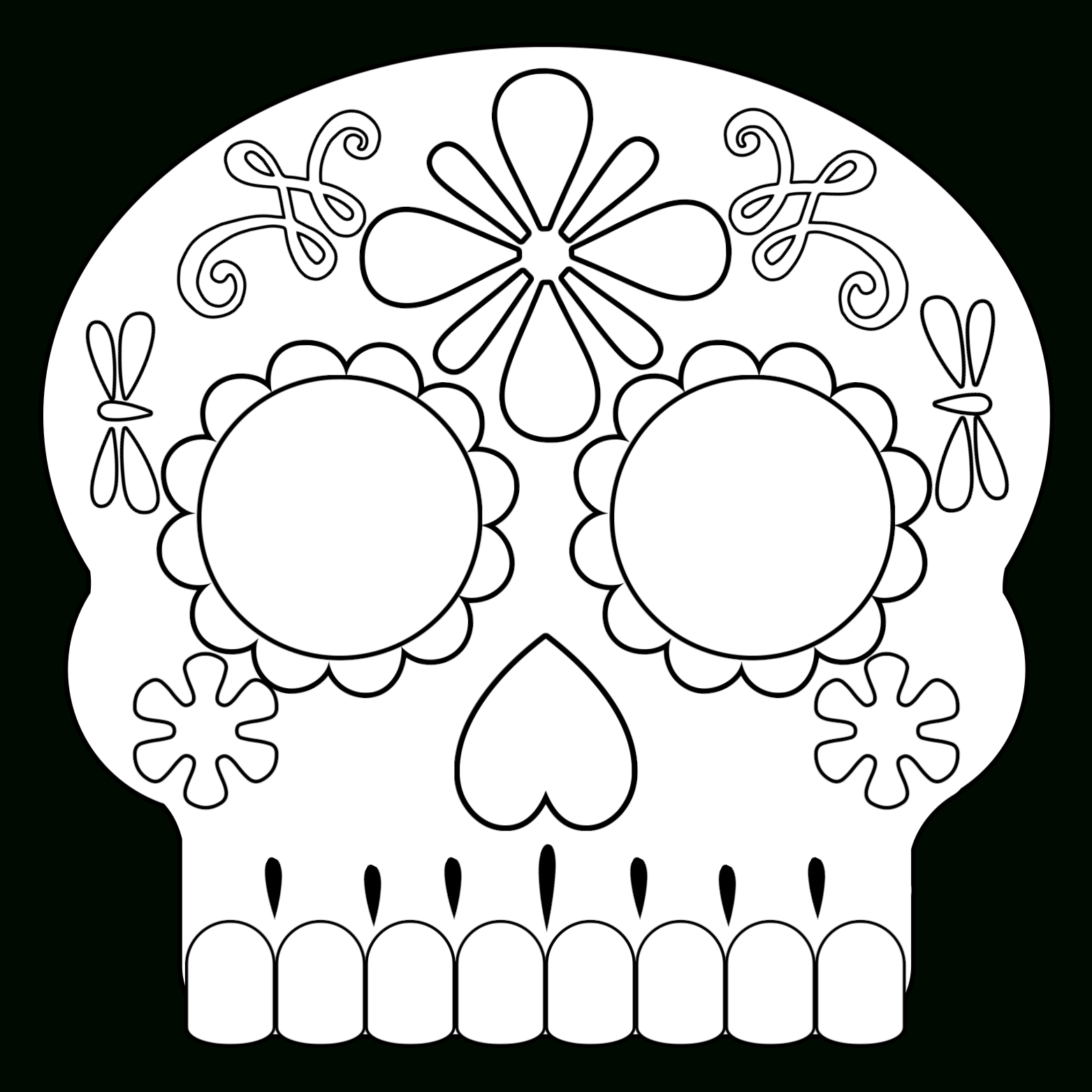 Day Of The Dead Masks Sugar Skulls Free Printable – Paper For Blank Sugar Skull Template