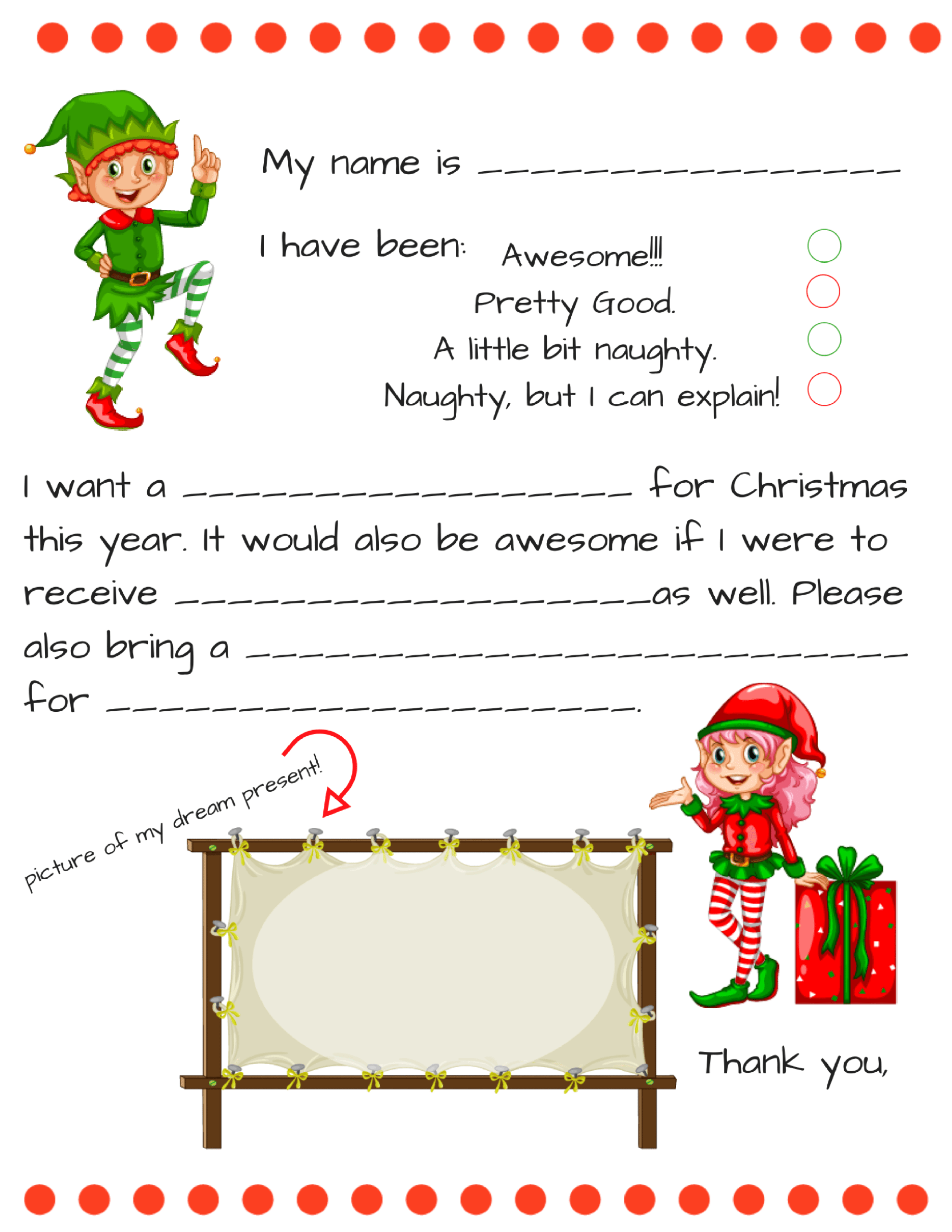 Dear Santa Fill In Letter Template – With Regard To Santa Letter Template Word