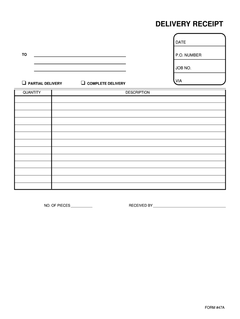 Delivery Receipt Template – Fill Online, Printable, Fillable Pertaining To Proof Of Delivery Template Word