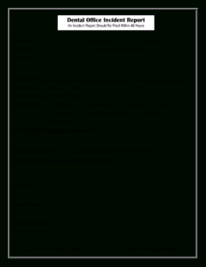 Dental Office Incident Report | Templates At for Office Incident Report Template