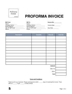 Download A Proforma Invoice For 2019 | Template Samples intended for Free Proforma Invoice Template Word