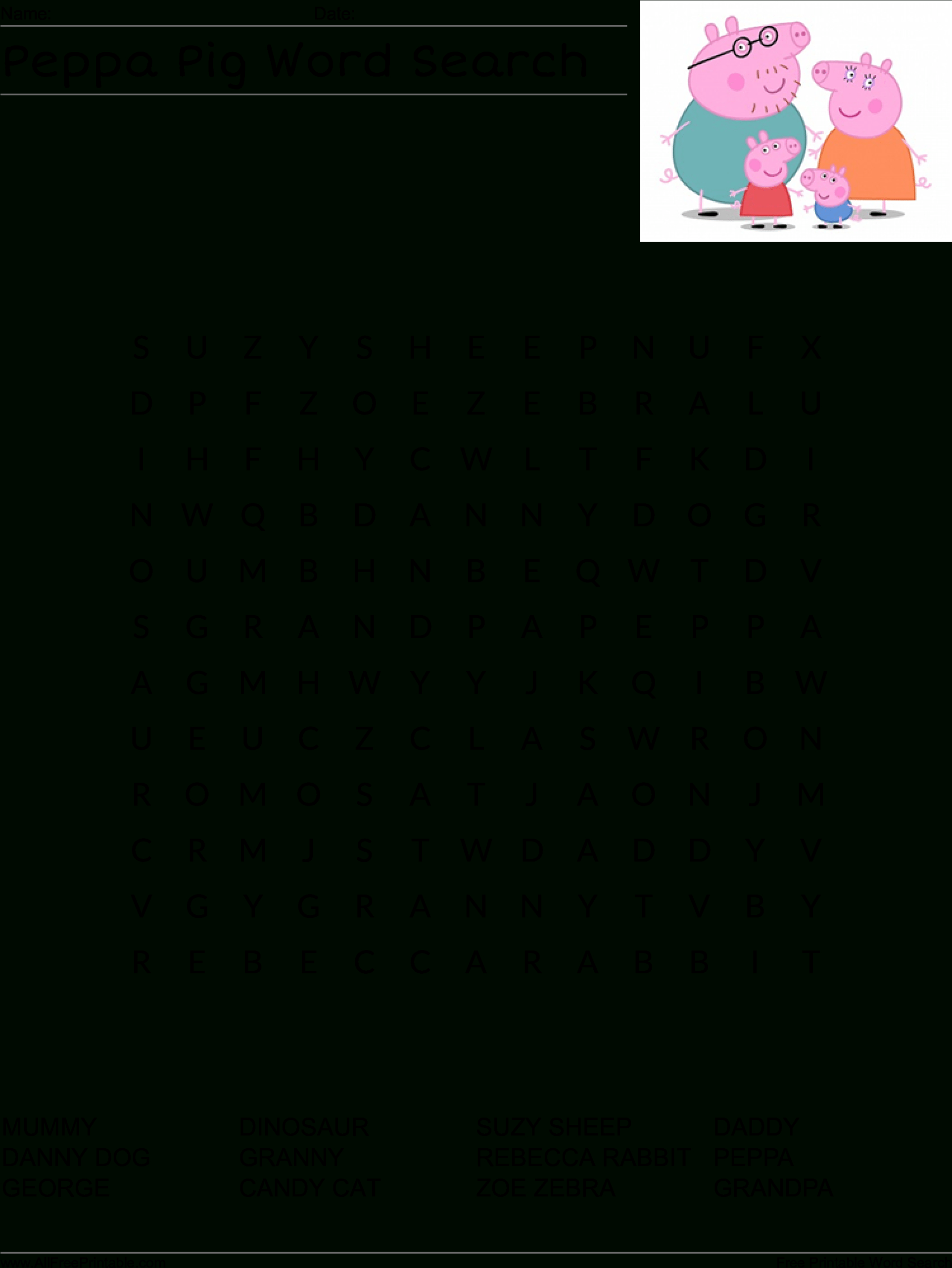 Download Free Peppa Pig Word Search Templates At – Daddy Pig Inside Blank Word Search Template Free
