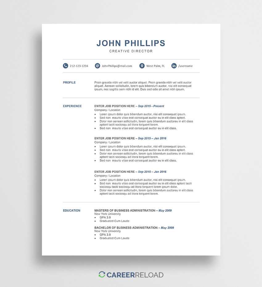 Download Free Resume Templates – Free Resources For Job Seekers Intended For Microsoft Word Resume Template Free