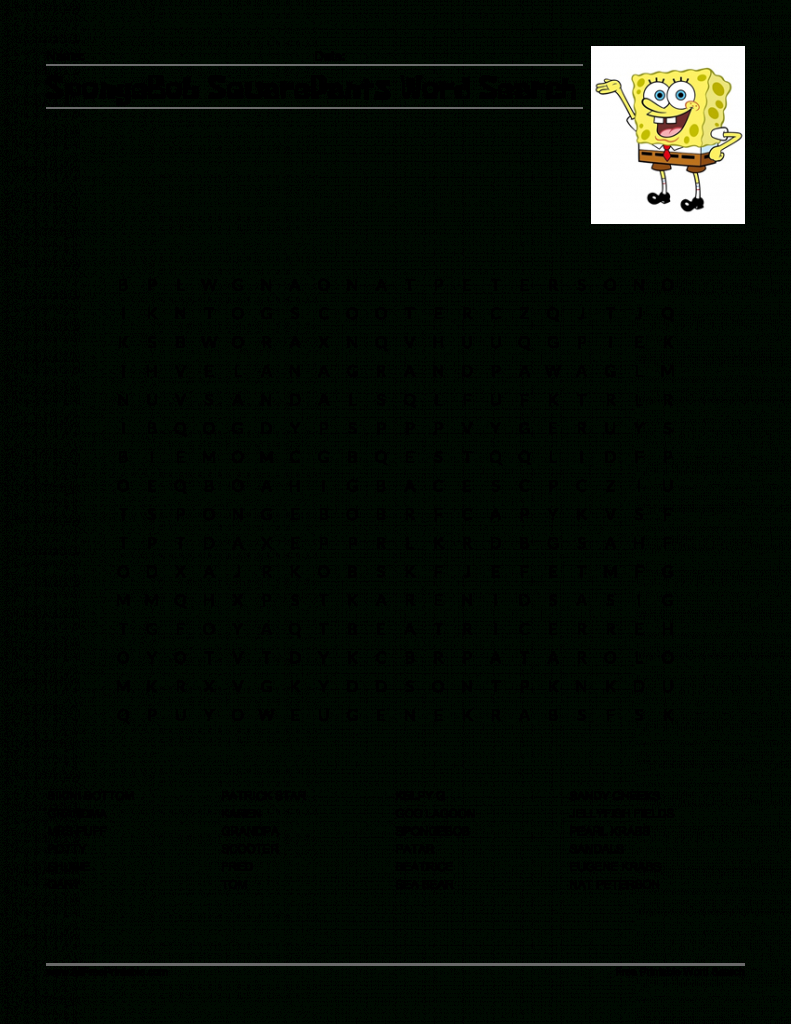 Download Hd New Spongebob Word Search Free Squarepants With Blank Word Search Template Free