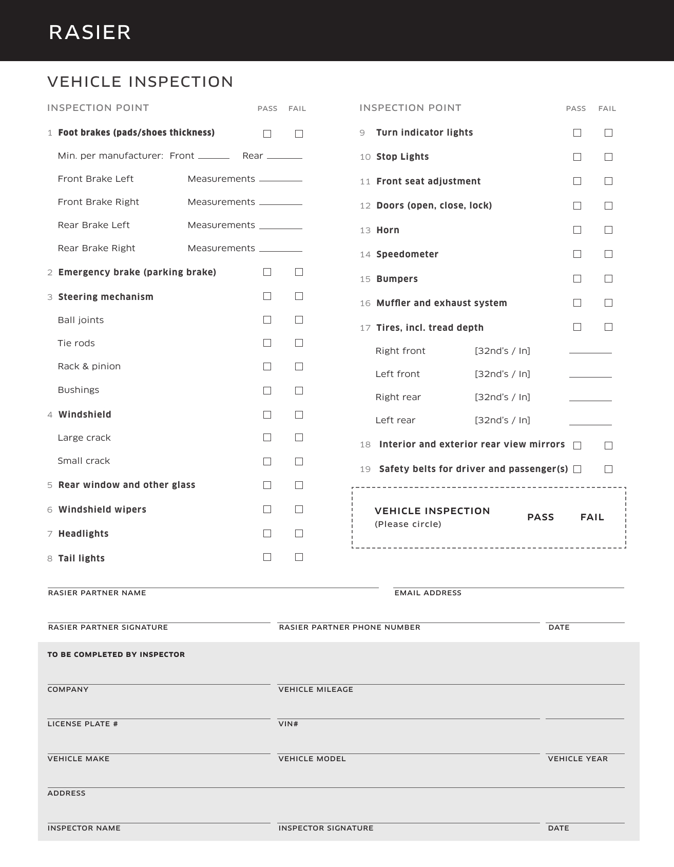 Download Vehicle Inspection Checklist Template | Excel | Pdf Pertaining To Vehicle Checklist Template Word