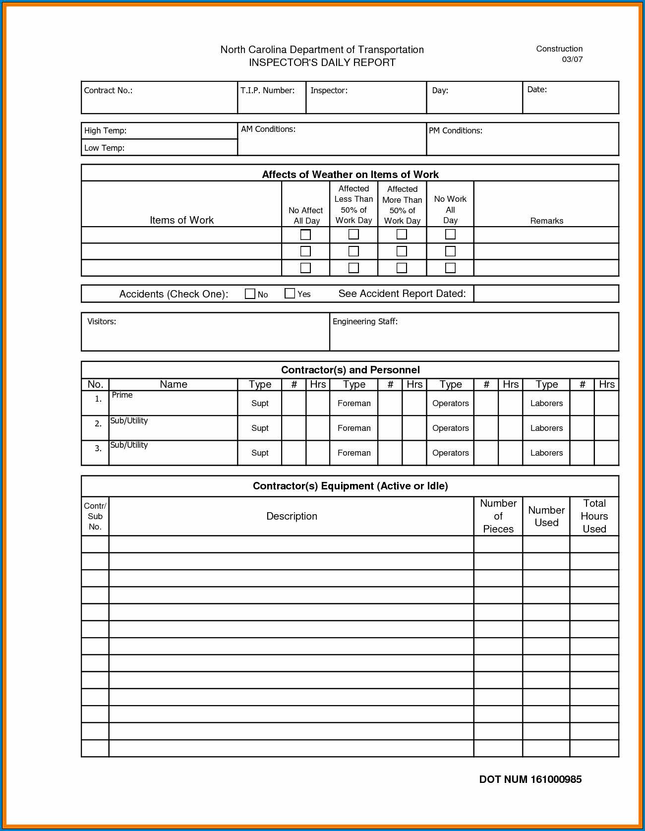 √ Free Editable Construction Daily Report Template Intended For Daily Work Report Template