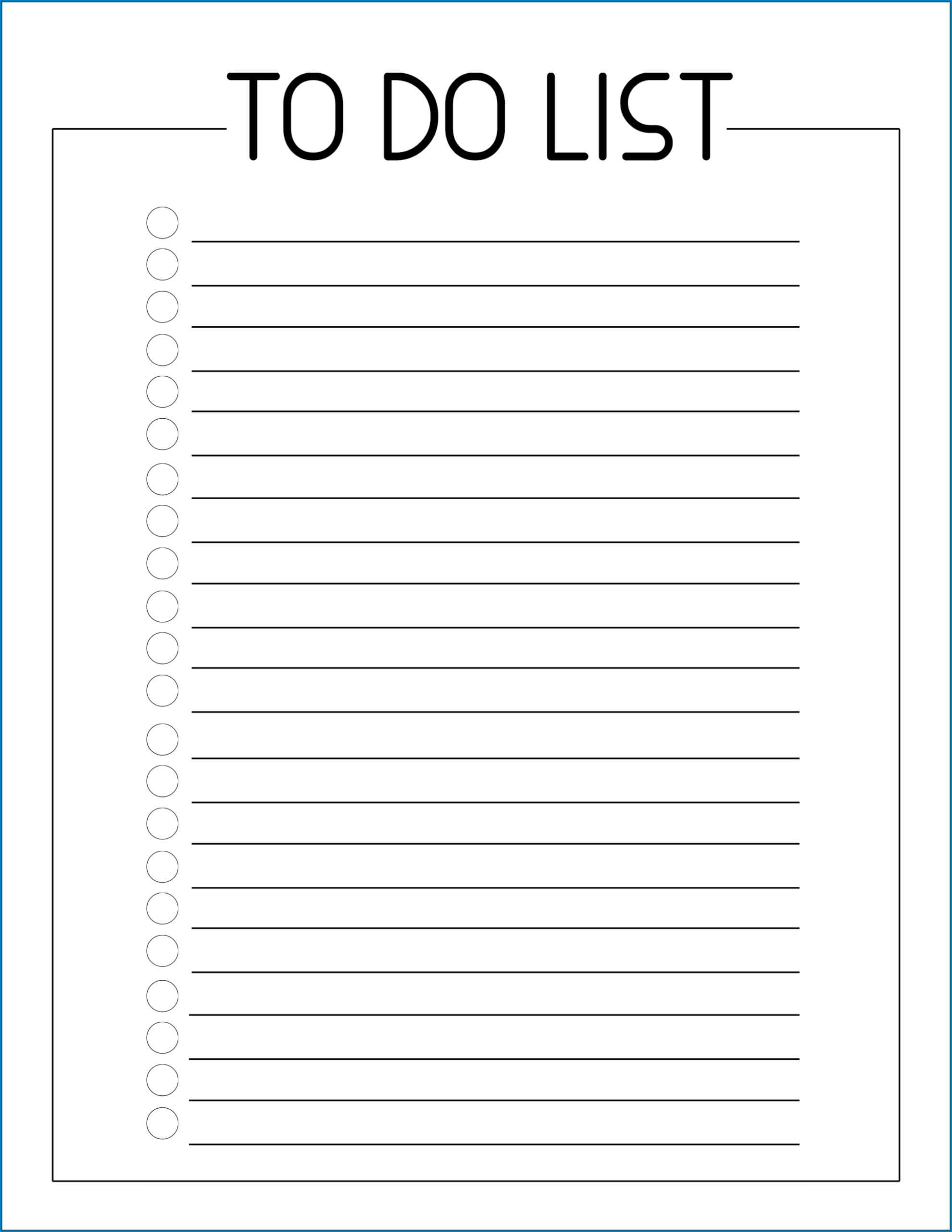 √ Free Printable To Do Checklist Template | Templateral In Blank To Do List Template