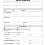 Editable Employee Incident Report Customer Incident Report for Customer Incident Report Form Template
