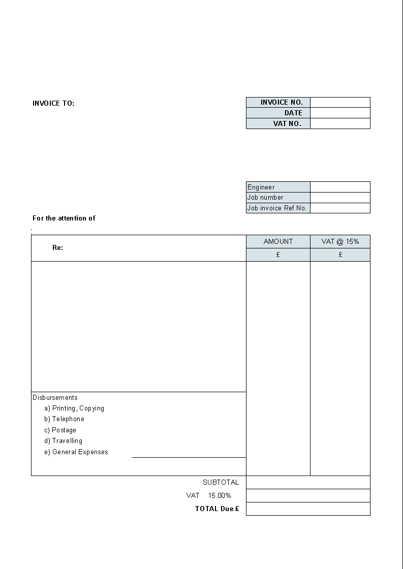 Effective And Easy To Use Blank Invoice Template Example Inside Free Printable Invoice Template Microsoft Word