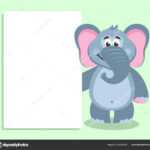 Elephant White Board Template Your Text Cartoon Character Intended For Blank Elephant Template
