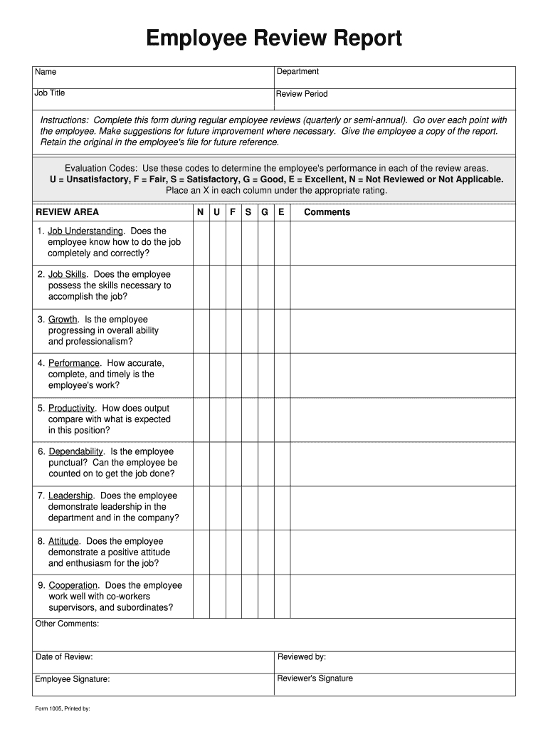 Employee Evaluation Forms – Fill Online, Printable, Fillable With Blank Evaluation Form Template