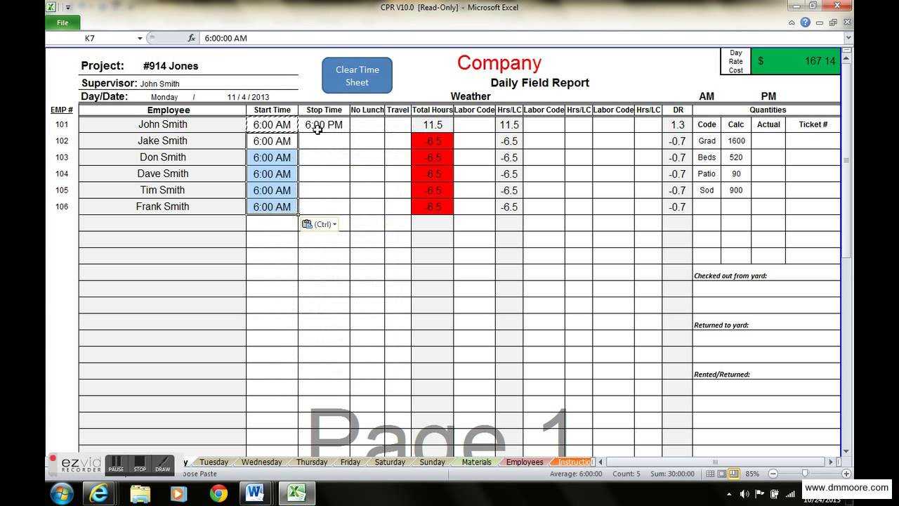 End Of Day Report Eod Best Examples Daily Template Free Intended For Daily Status Report Template Xls