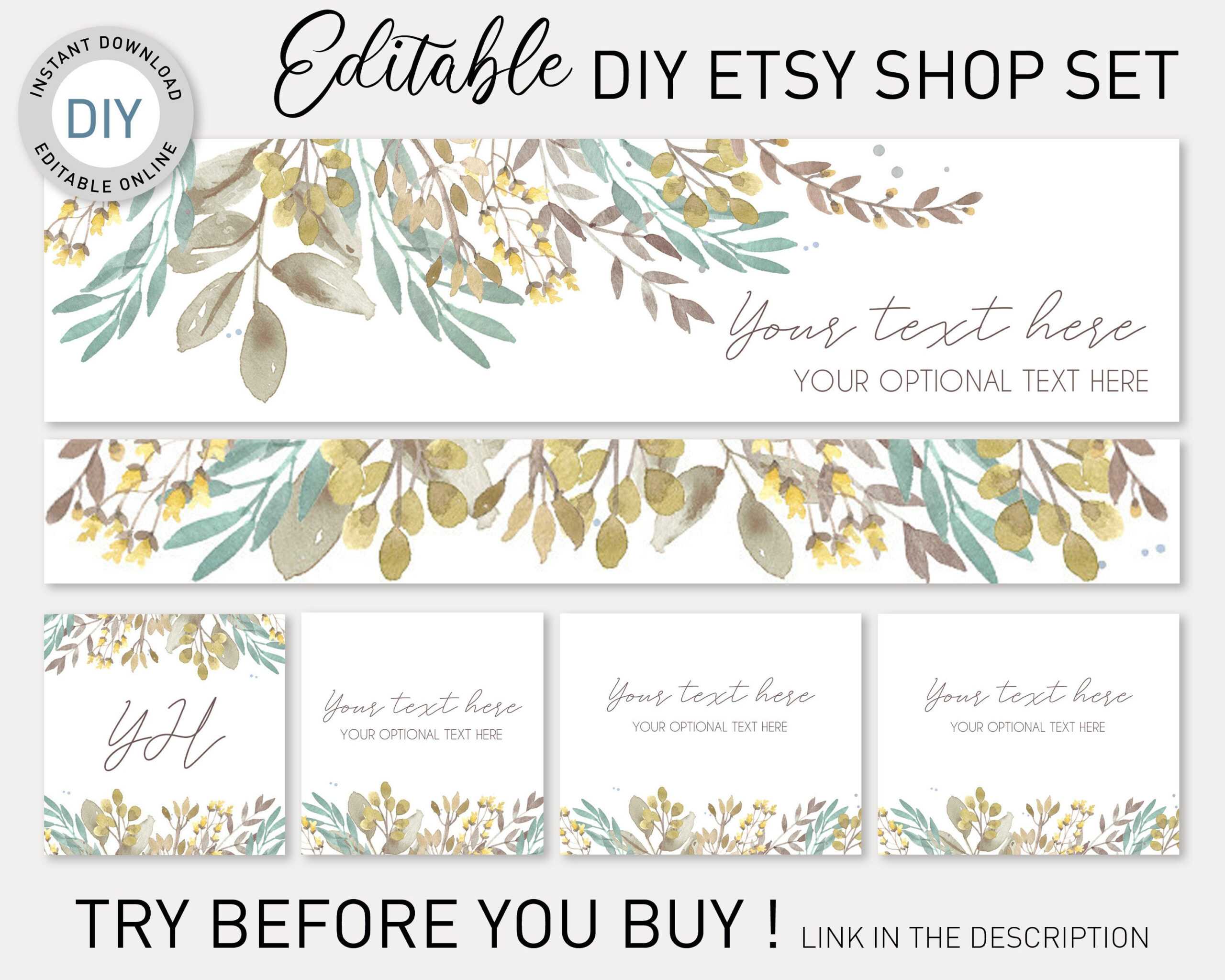 Etsy Banner Diy Template, Etsy Branding Kit, Etsy Shop Graphics, Shop  Banner Template, Etsy Cover Image, Etsy Cover Photo,templett Etsy Shop Regarding Etsy Banner Template