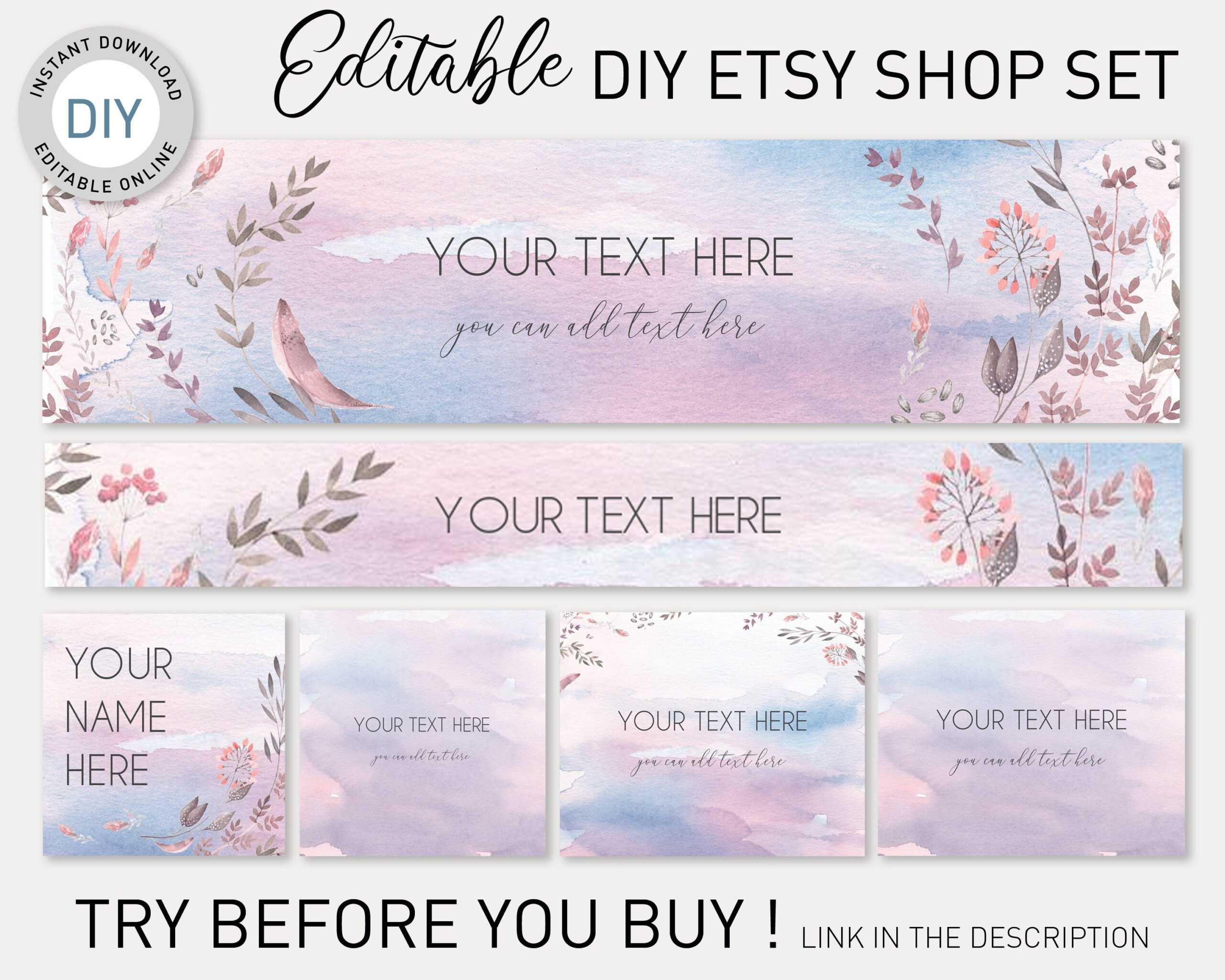 Etsy Banner Diy Template, Etsy Branding Kit, Etsy Shop Graphics, Shop  Banner Template, Etsy Cover Image, Etsy Cover Photo,templett Etsy Shop Throughout Etsy Banner Template