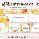 Etsy Shop Banner Set, Etsy Shop Kit, Etsy Shop Graphics, Store Icon, Banner  Template, Corjl Editable Banners, Etsy Banners Diy, Watercolor Within Etsy Banner Template