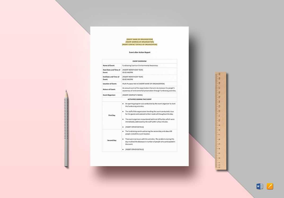 Event After Action Report Template Pertaining To After Event Report Template