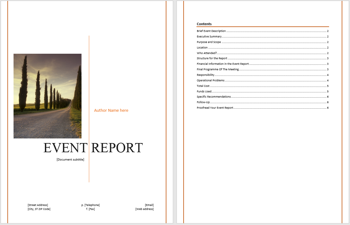 Event Report Template - Microsoft Word Templates For It Report Template For Word