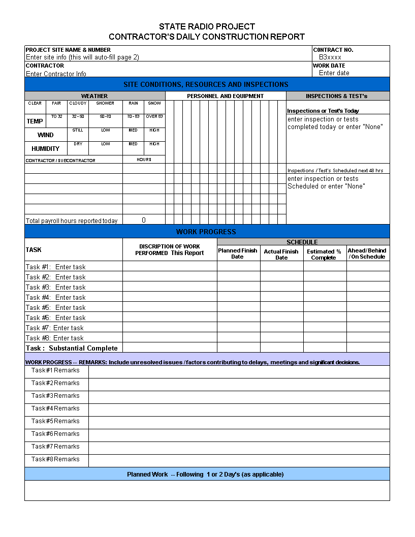 Excel Daily Report | Templates At Allbusinesstemplates Throughout Daily Inspection Report Template