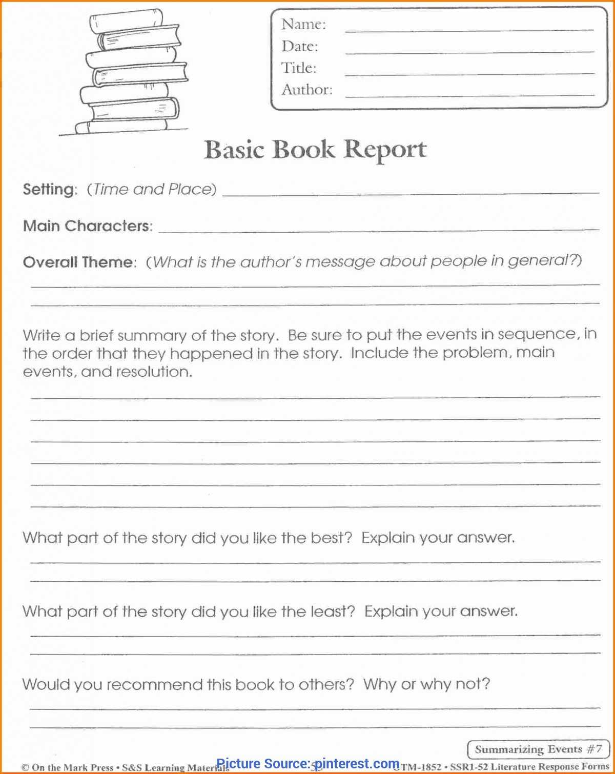 Excellent Book Review Lesson Plan 5Th Grade Related Post In Book Report Template 3Rd Grade