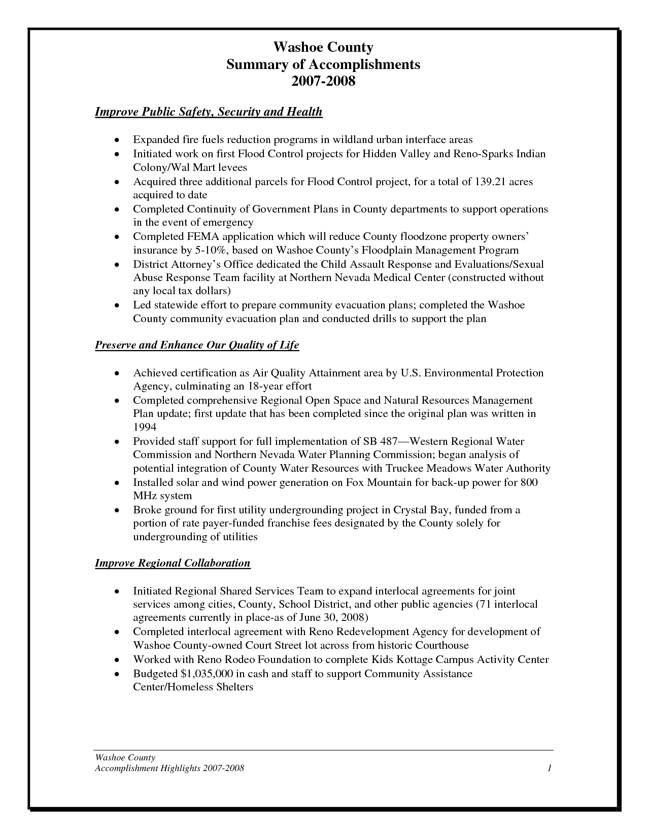 Exceptional Annual Accomplishment Report Summary Sample For Intended For Summary Annual Report Template