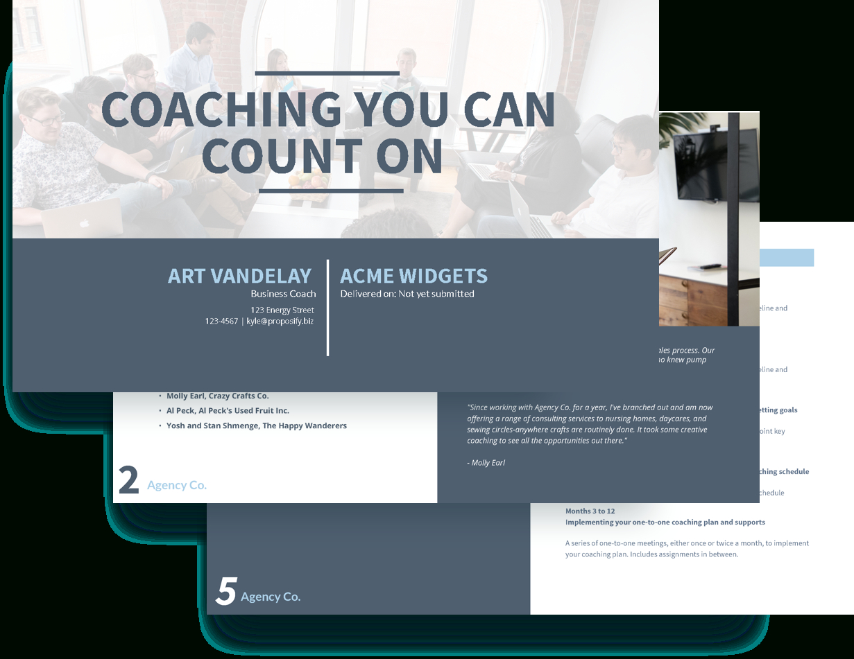Executive Coaching Proposal Template – Free Sample | Proposify For Coaches Report Template