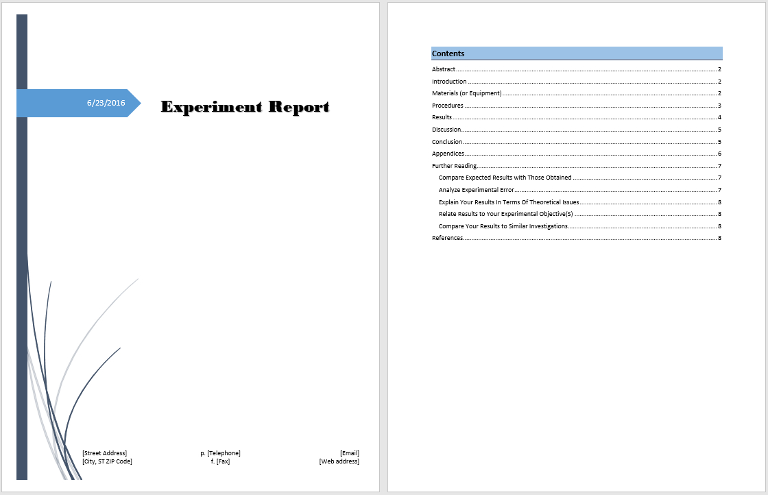 Experiment Report Template – Microsoft Word Templates Pertaining To Lab Report Template Word
