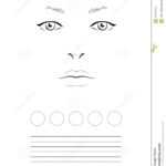 Face Chart Makeup Artist Blank. Template. Stock Illustration Inside Blank Model Sketch Template